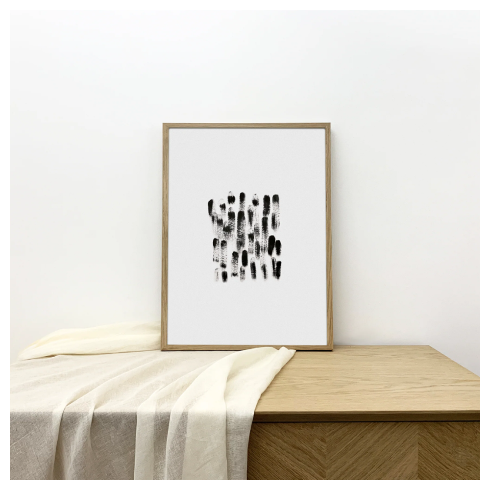 Matere 'Brushes' A3 Screenprinted Wall Art
